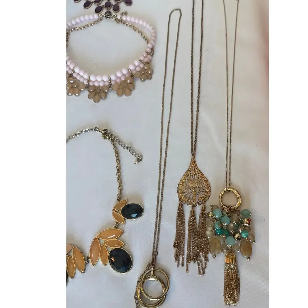 Gold Tone Y2K Jewelry Lot Dainty Glam Stack Bracelets Necklaces Earrings 24 PC - Picture 7 of 9